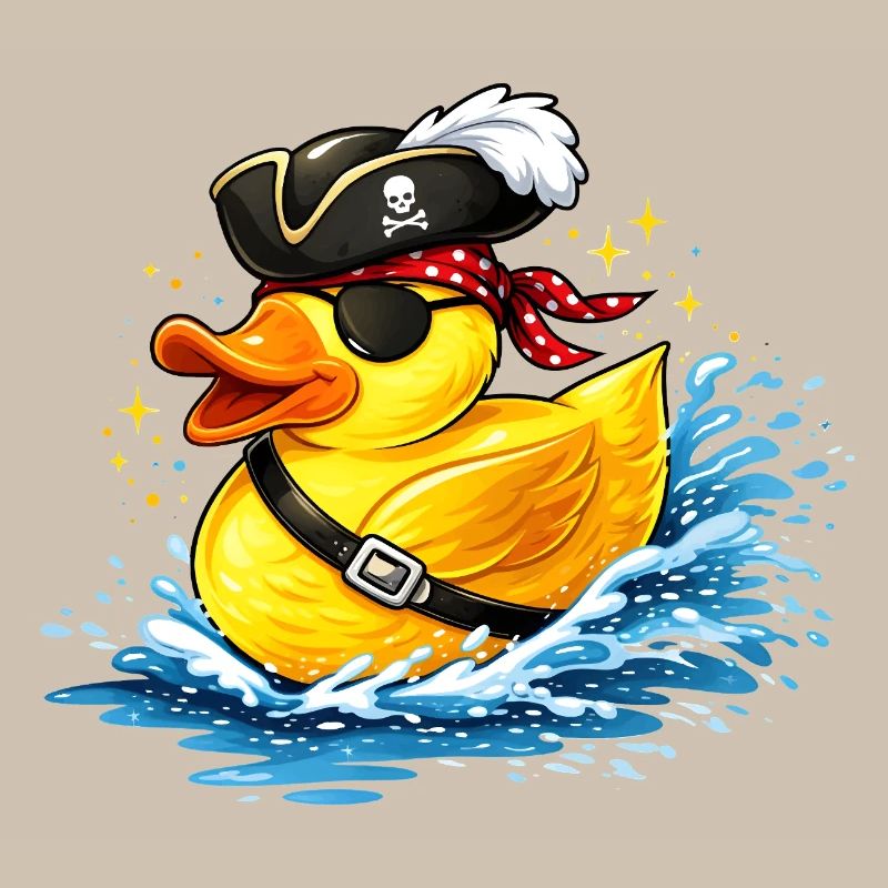 Canard en caoutchouc espiègle au look pirate avec cache-œil