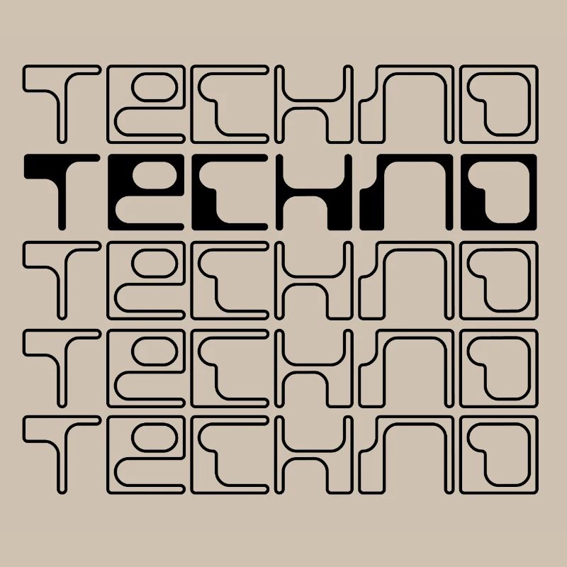 techno music geometric logo design