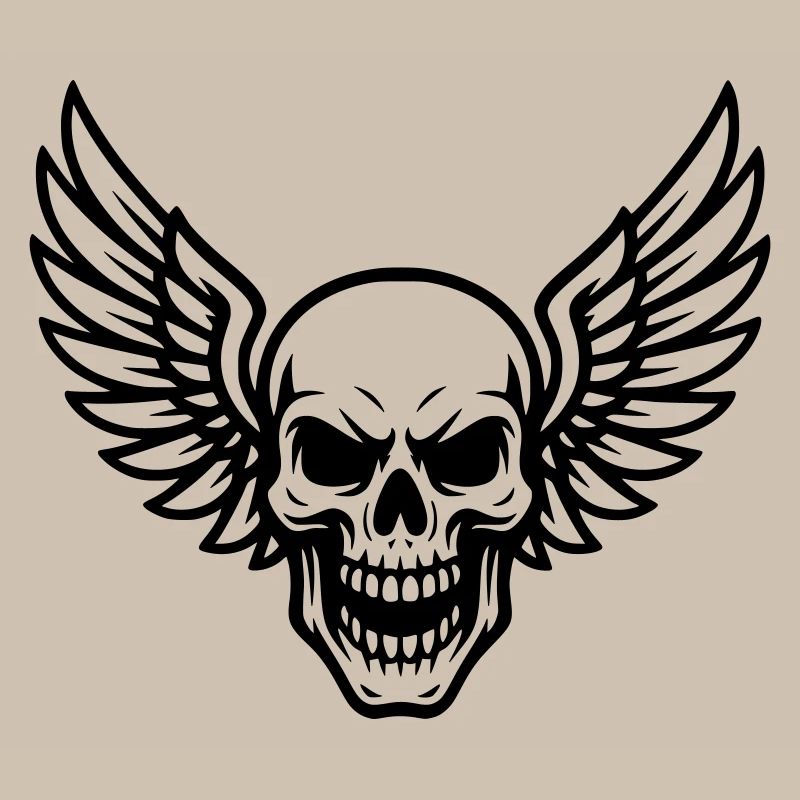 Skull with wings