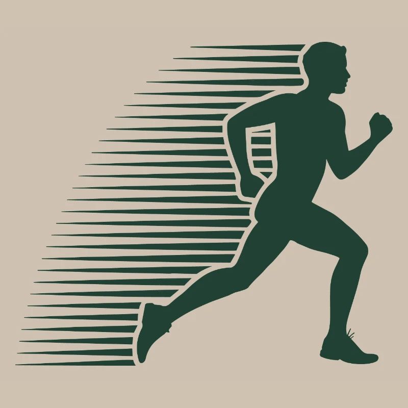 Silhouette en course au sprint
