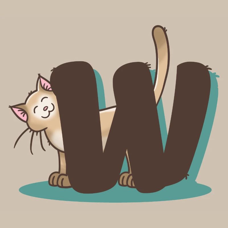 Lettre Chat W