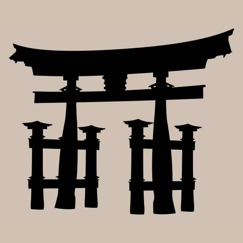 Japanisches Torii oder Tor transparentes Schattenbild