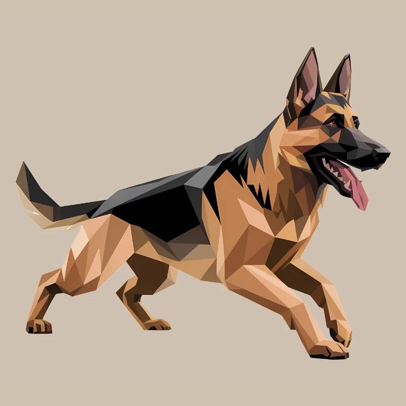 German Shepherd - Cool Low Poly Logo