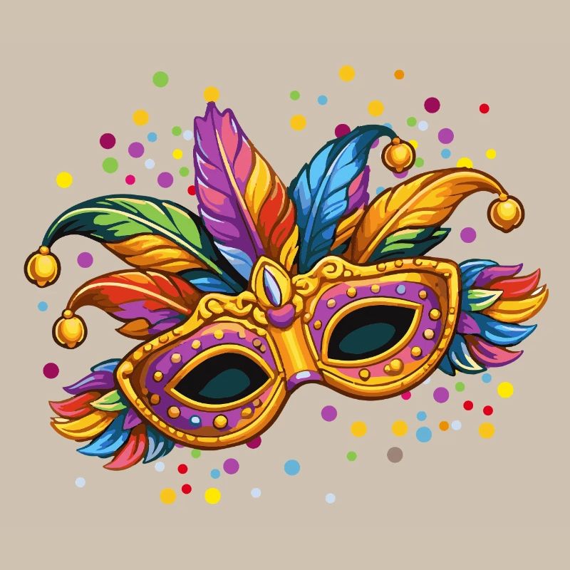 Masque de carnaval coloré – motif élégant de carnaval
