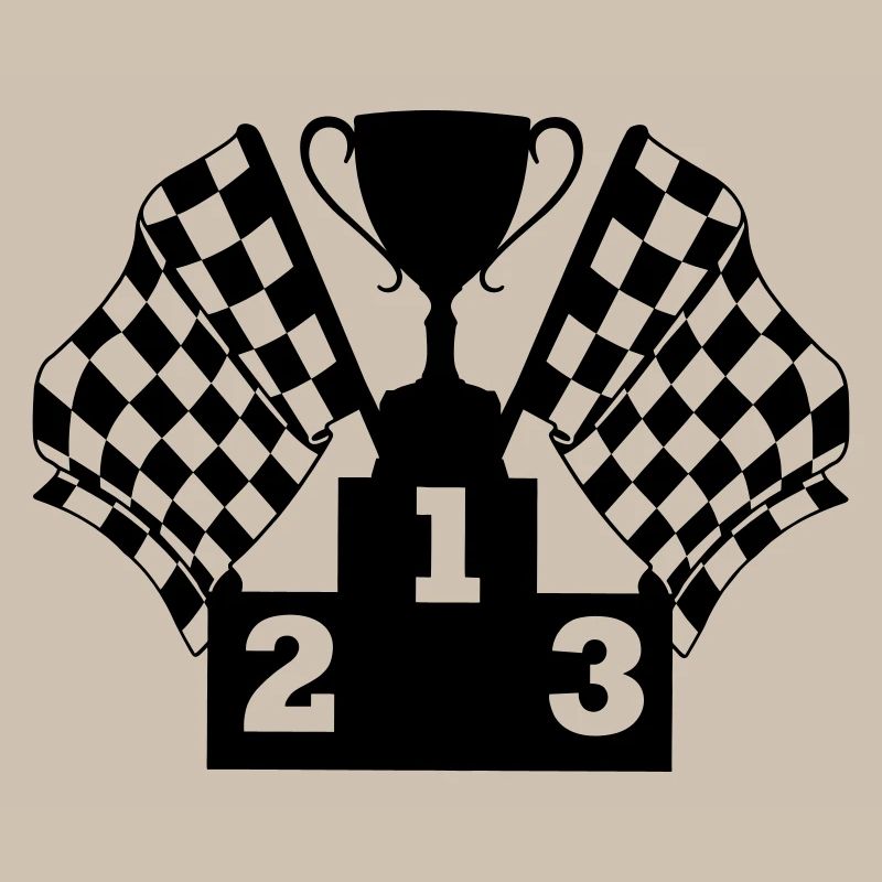 Podium du drapeau de la Coupe de course automobile