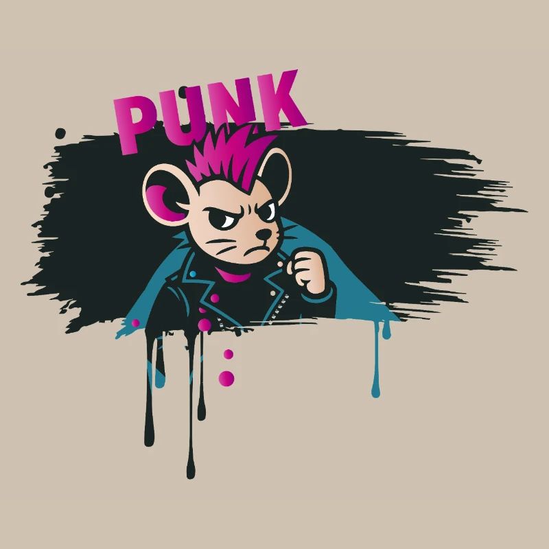 Punk Mouse with Mohawk and Leather Jacket