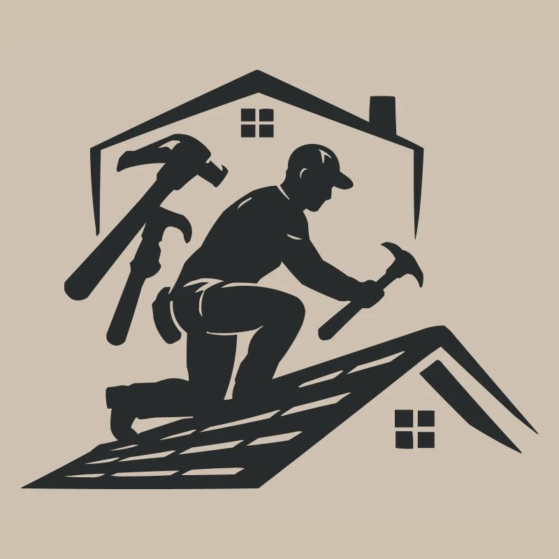 Dachhandwerker Silhouette Dachdecker