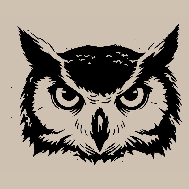 Owl Head Eagle Owl Silhouette