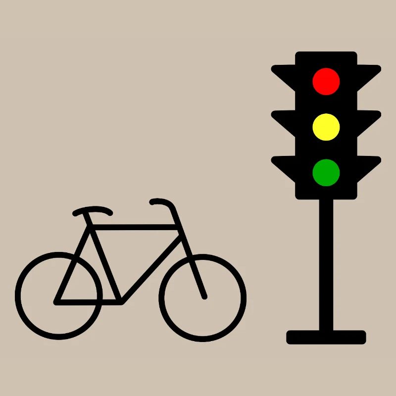 Empreinte de feu de circulation avec vélo