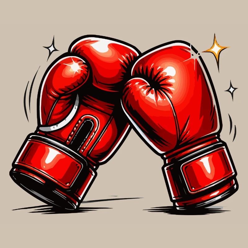 Rote Boxhandschuhe Kraft und Dynamik