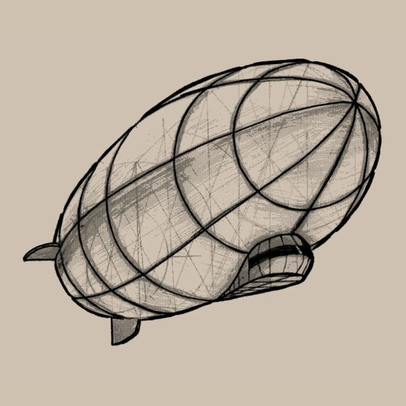 Zeppelin dessinant la perspective