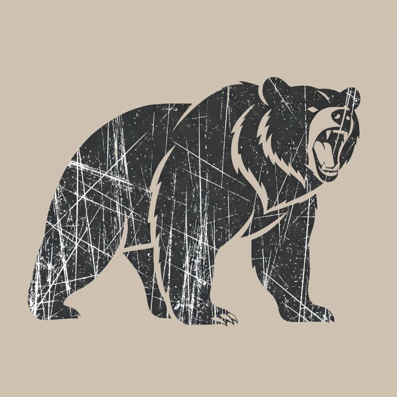 Abstract bear with line patterns