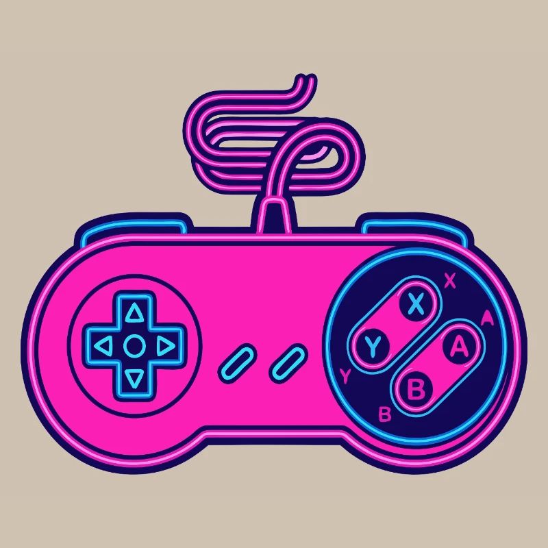 Retro-Pink-Neon-Controller