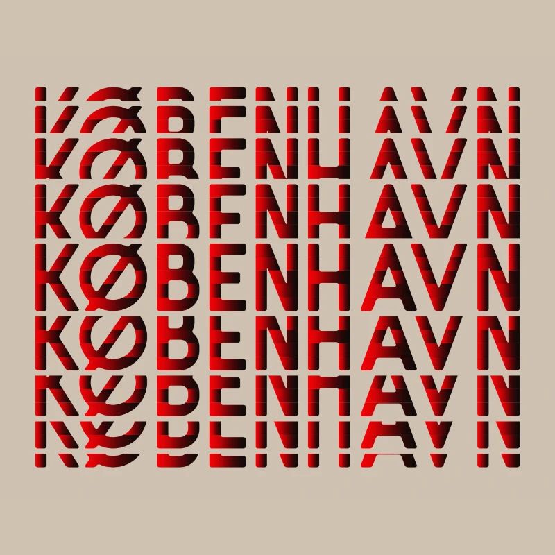 Motif typographique néon de Copenhague