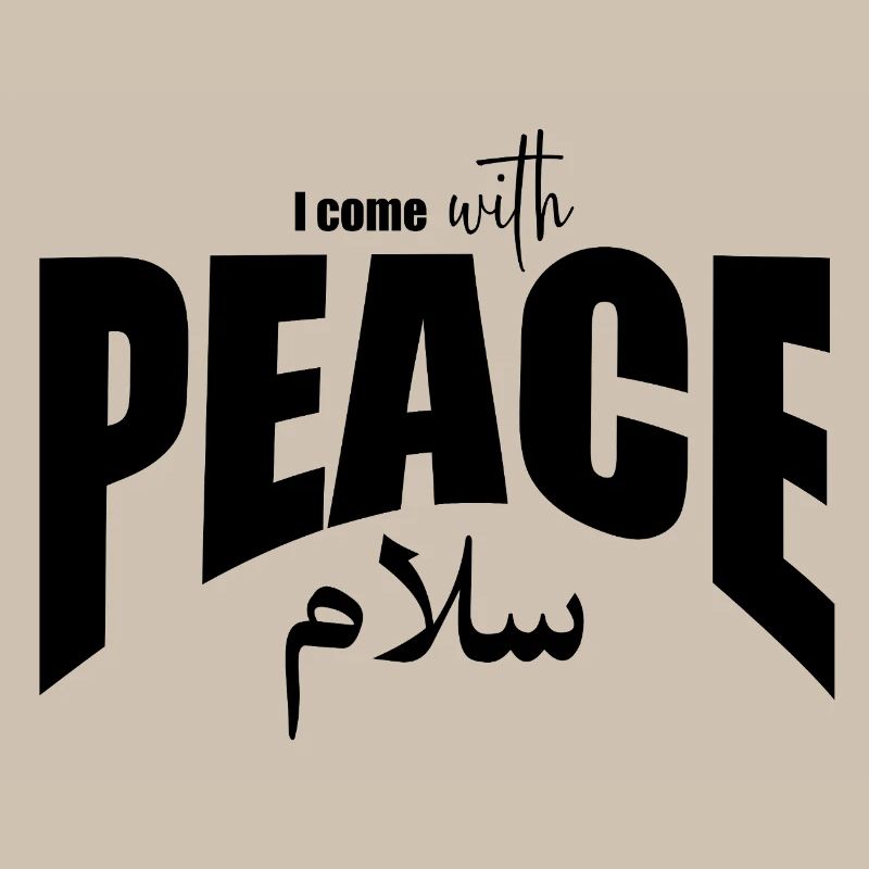 Ich komme mit Peace Typography Design-Schwarz