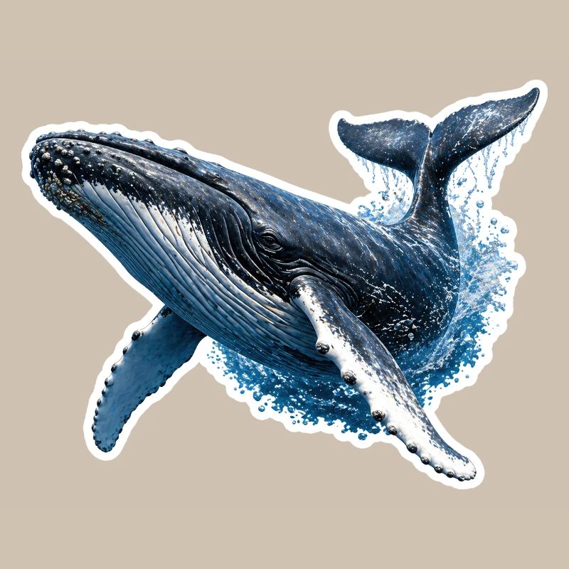 Baleine à bosse bondissante – Illustrations marines dynamiques