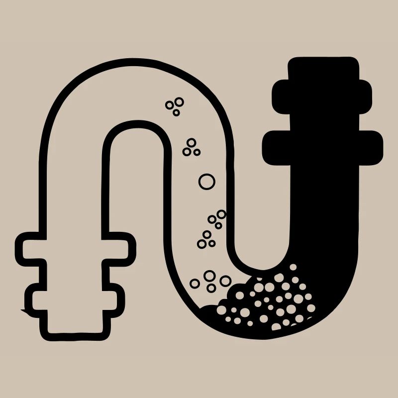 Transparent clogged sewage pipe gooseneck