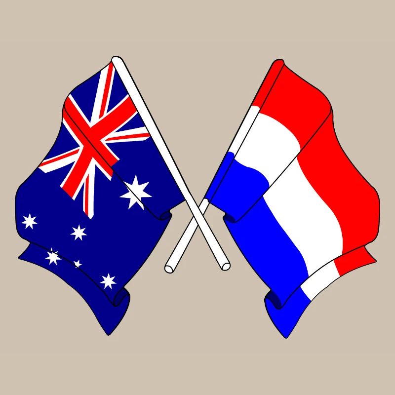 Drapeau de l’Australie et drapeau des Pays-Bas