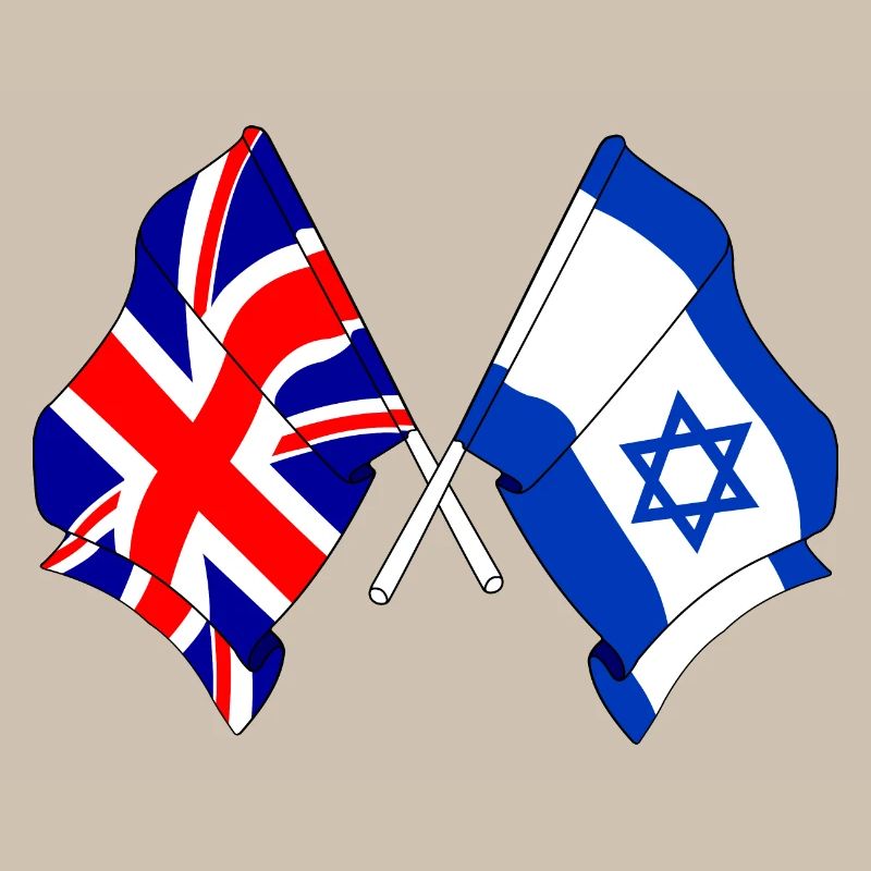 Drapeau de l’Angleterre et drapeau d’Israël