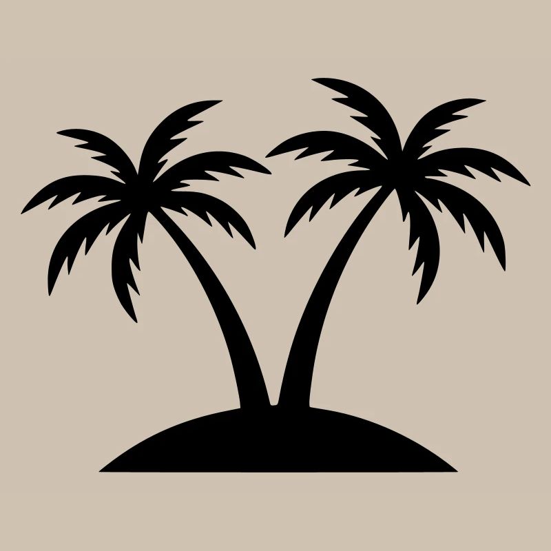 Silhouette de la plage de Palm Trees Island