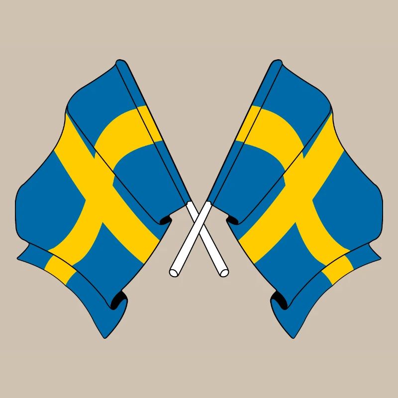 Deux drapeaux Suède
