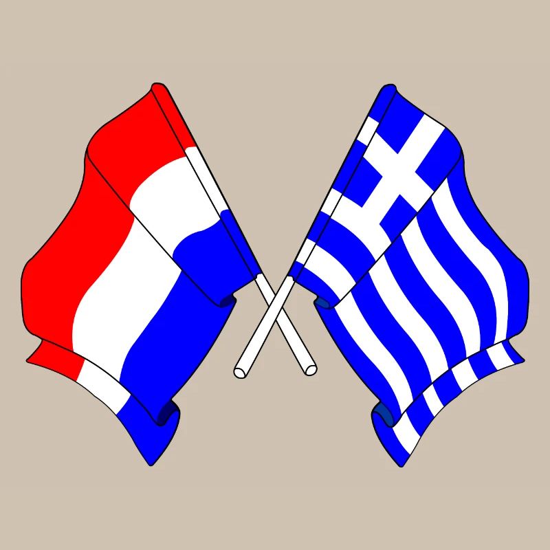 Drapeau des Pays-Bas et drapeau de la Grèce