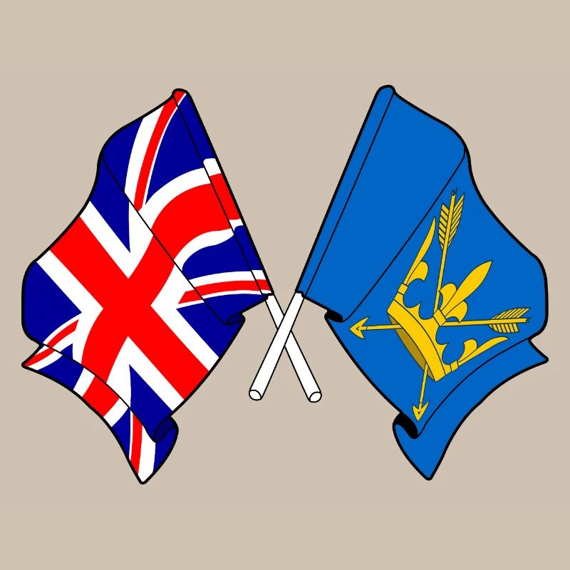 Suffolk & Great Britain Crossed Flags
