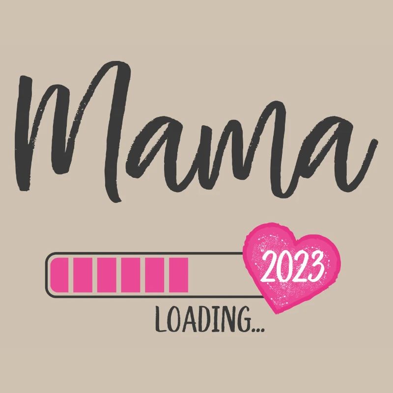 Mama Loading 2023 Herz Mädchen Rosa Werdende Mama