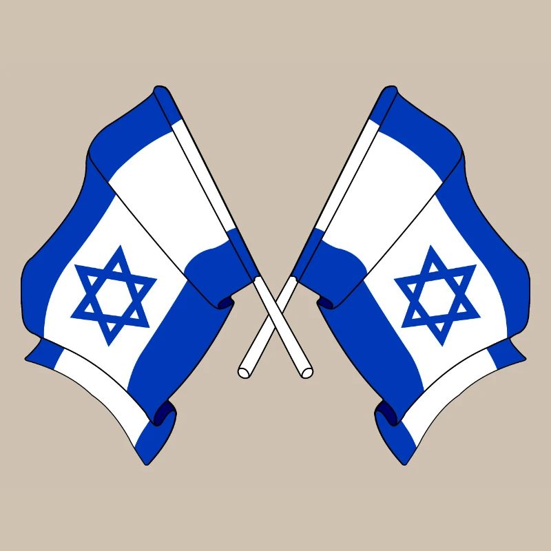 Deux drapeaux d’Israël croisés