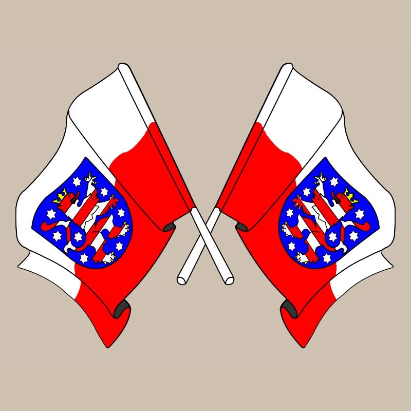 Deux drapeaux traversent la Thuringe