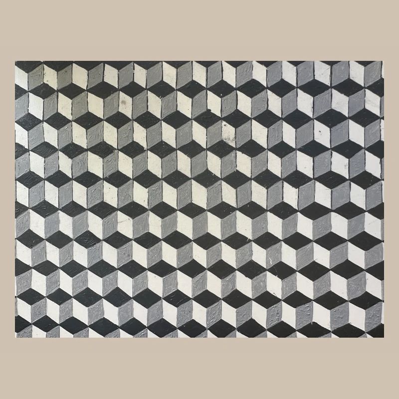 Three-dimensional cubes grayscale