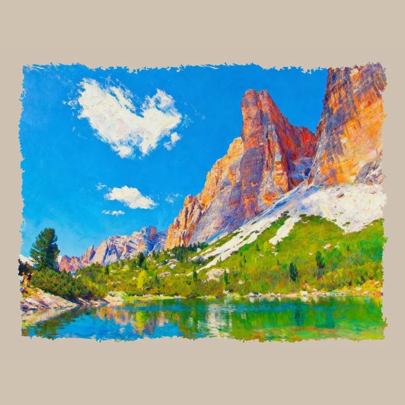 See in den Dolomiten mit Farbeffekt