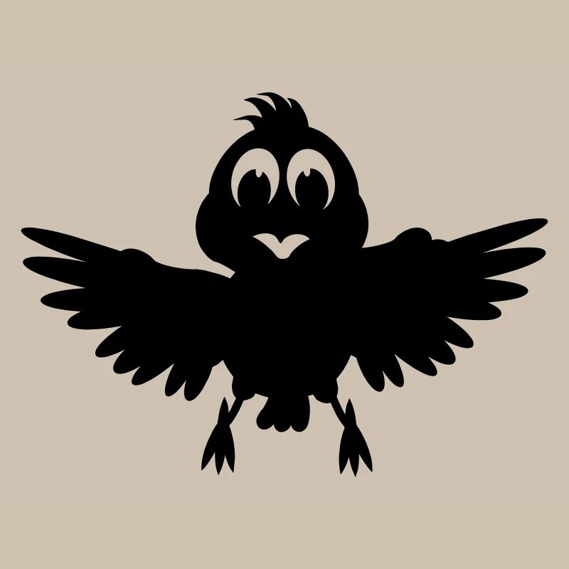 Bird with spreading wings shadow image