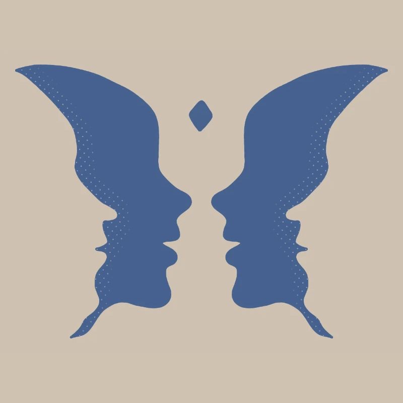 Küssende Gesichter oder ein Schmetterling