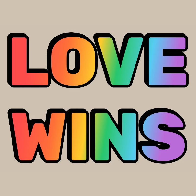Love Wins Rainbow Gradient Text LGBT