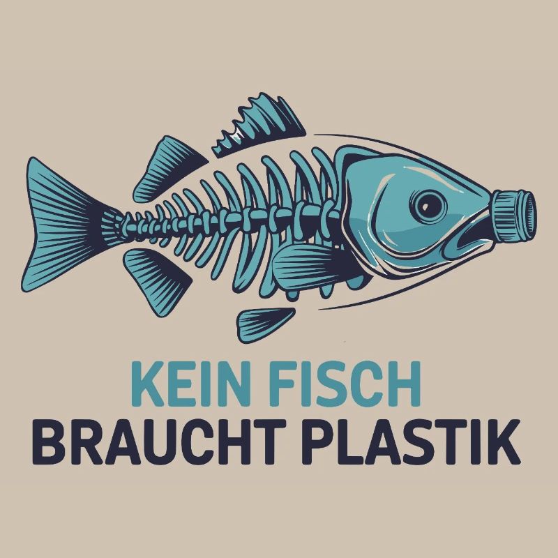 No fish needs plastic, environmental protection motif