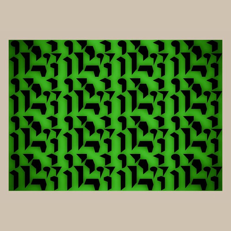 Formes et objets à motifs déco en vert-noir