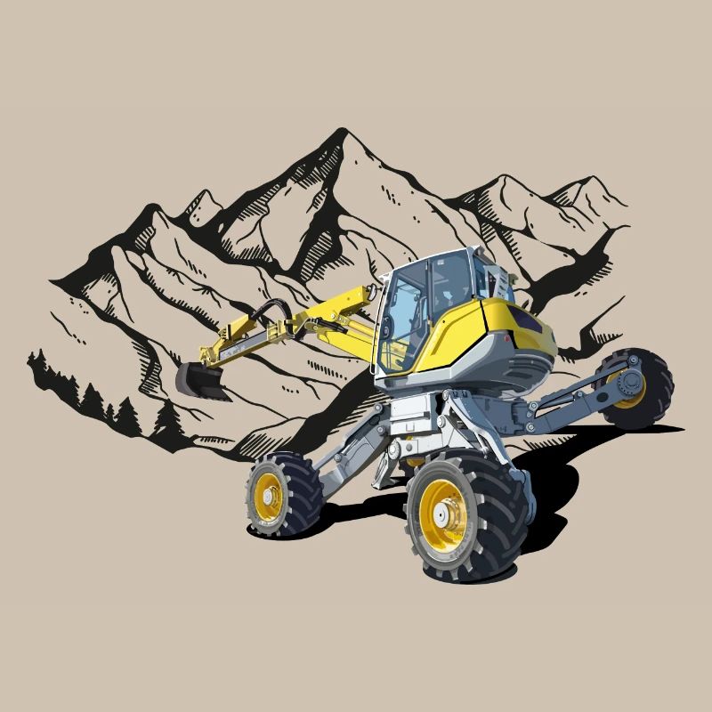 Excavator, walking excavator for difficult terrain