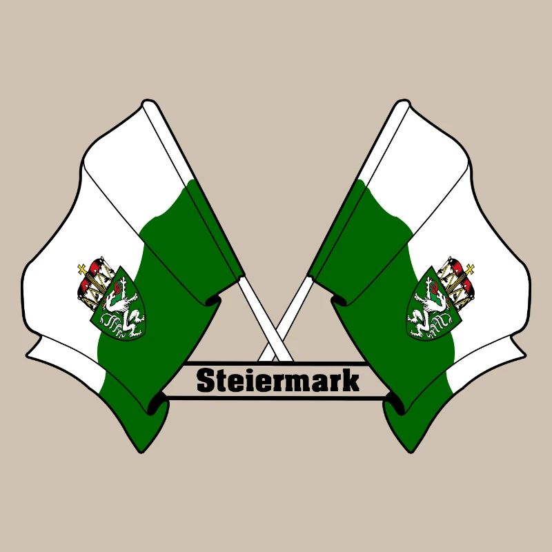Steiermark-Flaggen mit Text