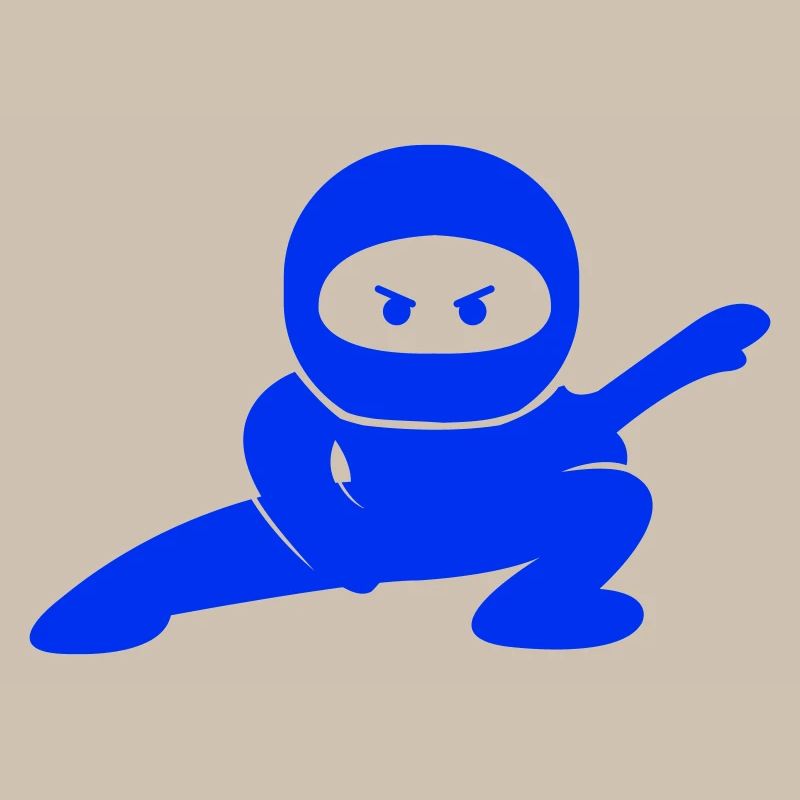 Blue ninja in action pose