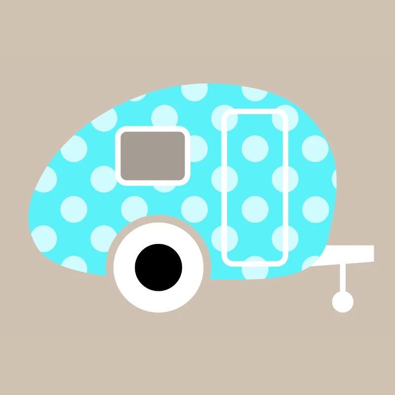 Caravan Dots Camping Points Camper Vintage Retro