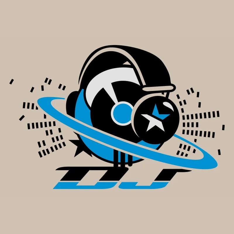 DJ-plaque de panneau avec un casque et