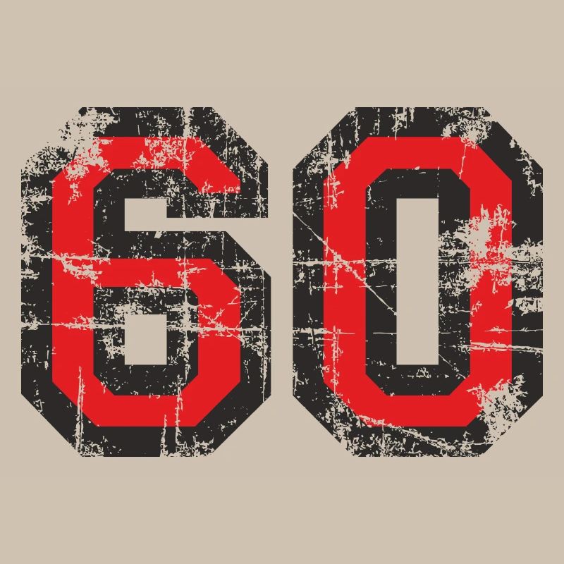 Number 60 Sixty 60th Birthday Design (EU)