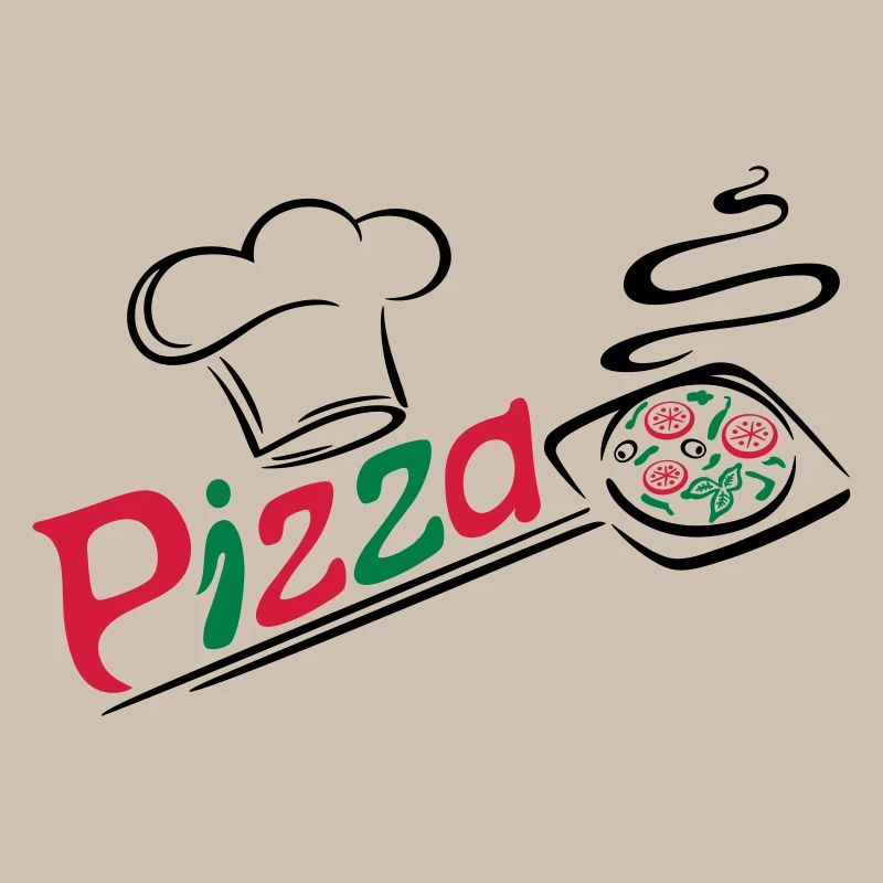Pizza Bäcker mit Kochmütze, chef hat