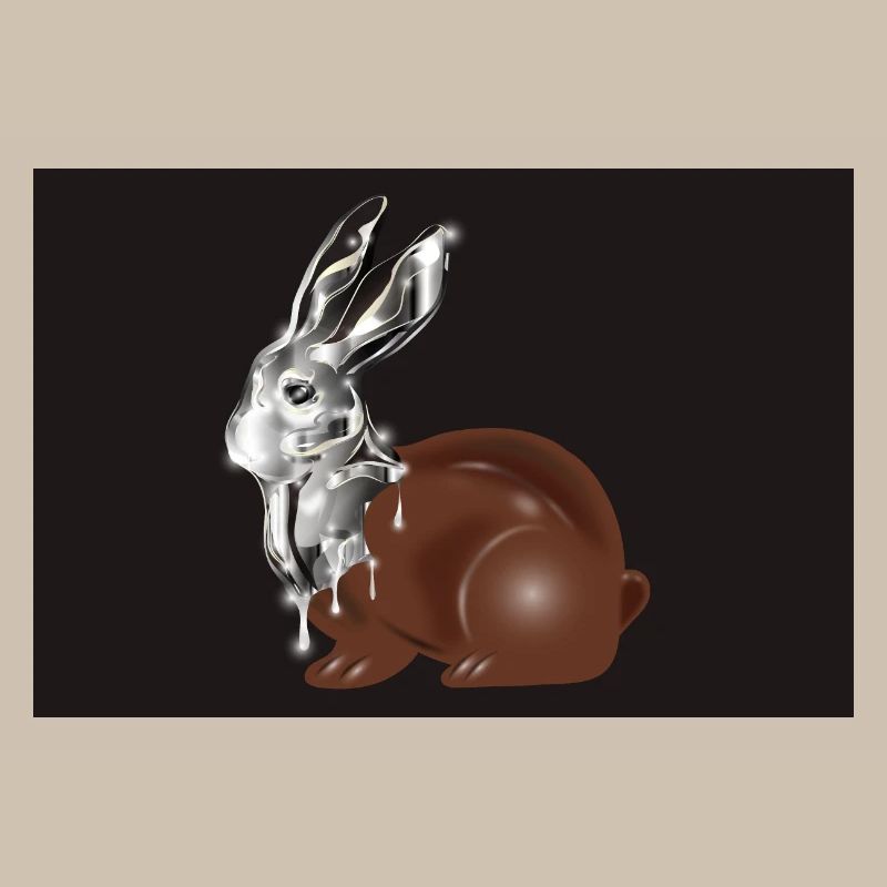 Chocolate Easter bunny in high-gloss chrome look