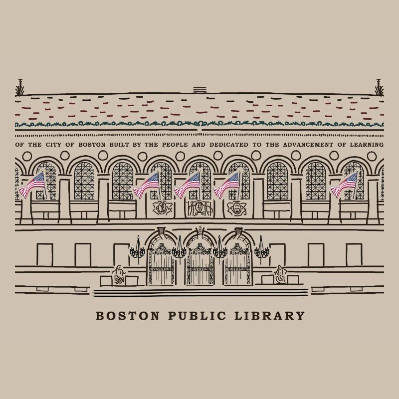 Boston, Drawing Public Library, USA