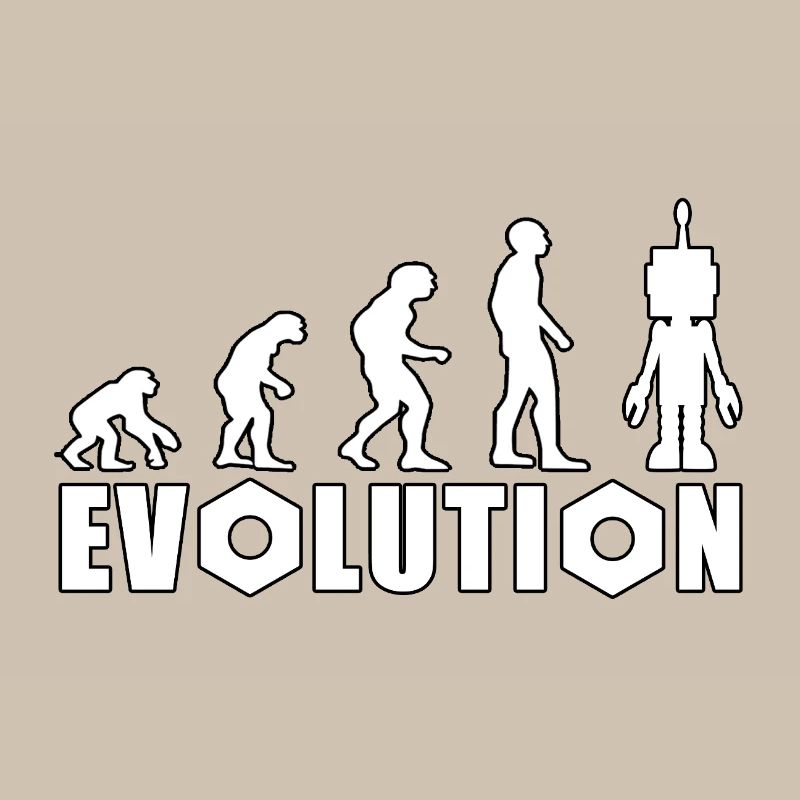 Evolution mit Roboterfigur Design
