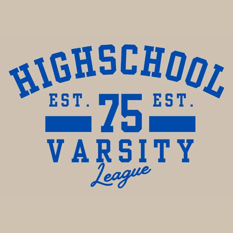 Highschool Varsity Emblem Blau 75