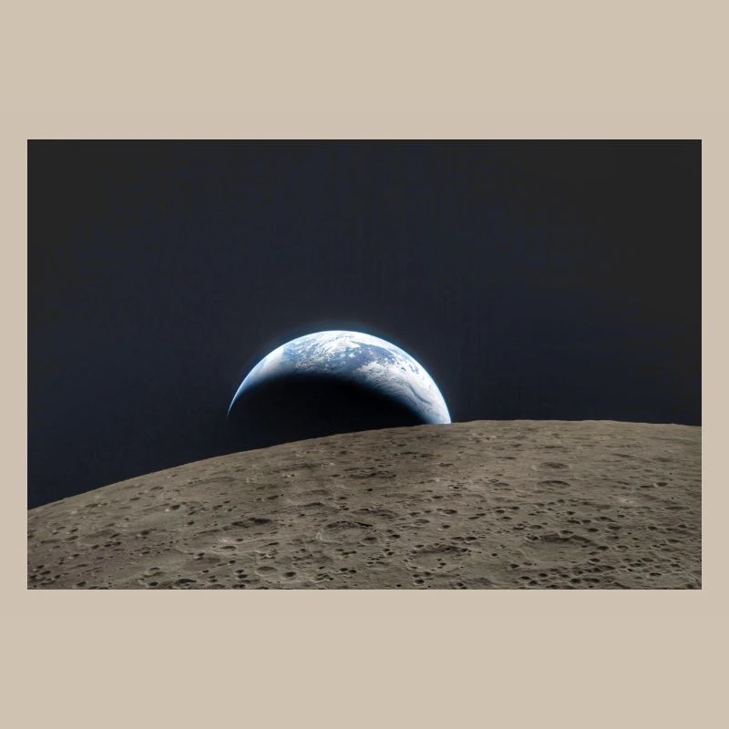 Terre sur la surface lunaire