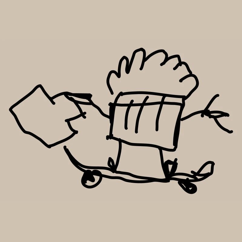 Skating Muffin with Suitcase